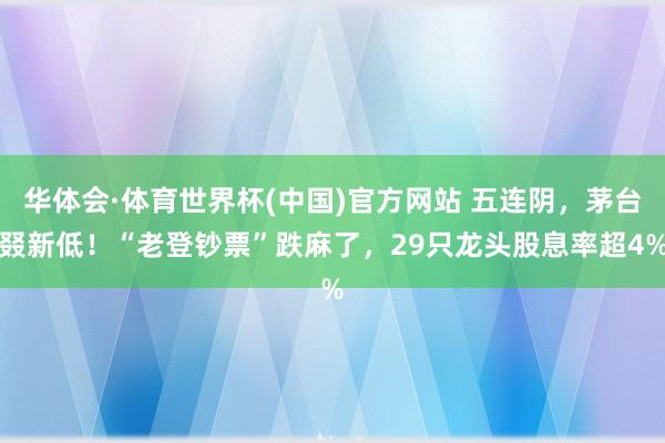 华体会·体育世界杯(中国)官方网站 五连阴，茅台叕新低！“老登钞票”跌麻了，29只龙头股息率超4%
