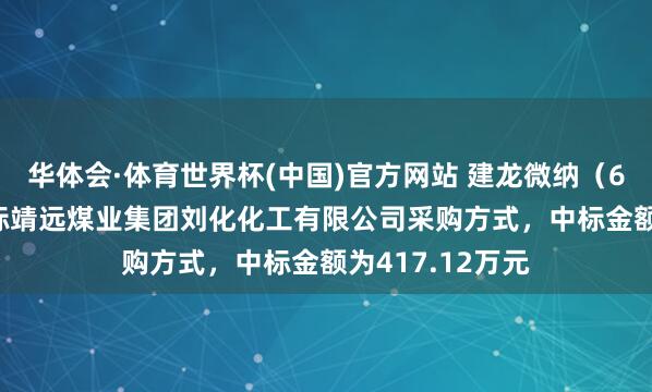 华体会·体育世界杯(中国)官方网站 建龙微纳（688357）：中标靖远煤业集团刘化化工有限公司采购方式，中标金额为417.12万元