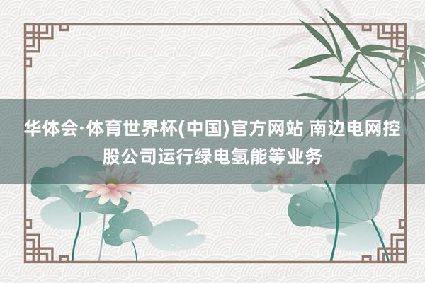 华体会·体育世界杯(中国)官方网站 南边电网控股公司运行绿电氢能等业务