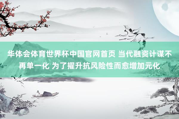 华体会体育世界杯中国官网首页 当代融资计谋不再单一化 为了擢升抗风险性而愈增加元化