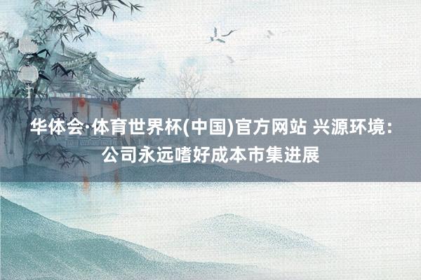 华体会·体育世界杯(中国)官方网站 兴源环境：公司永远嗜好成本市集进展