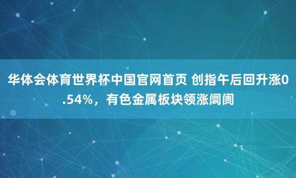 华体会体育世界杯中国官网首页 创指午后回升涨0.54%，有色金属板块领涨阛阓
