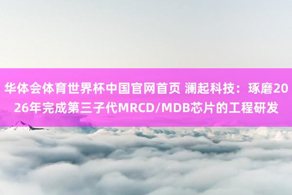 华体会体育世界杯中国官网首页 澜起科技：琢磨2026年完成第三子代MRCD/MDB芯片的工程研发