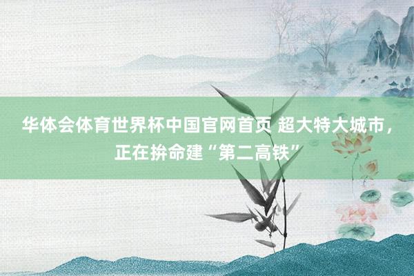 华体会体育世界杯中国官网首页 超大特大城市，正在拚命建“第二高铁”