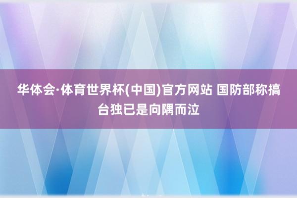 华体会·体育世界杯(中国)官方网站 国防部称搞台独已是向隅而泣