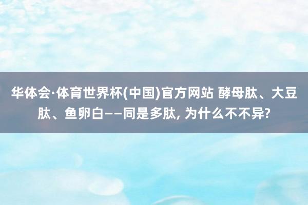 华体会·体育世界杯(中国)官方网站 酵母肽、大豆肽、鱼卵白——同是多肽, 为什么不不异?