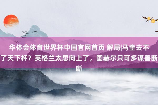 华体会体育世界杯中国官网首页 解局|马奎去不了天下杯？英格兰太思向上了，图赫尔只可多谋善断