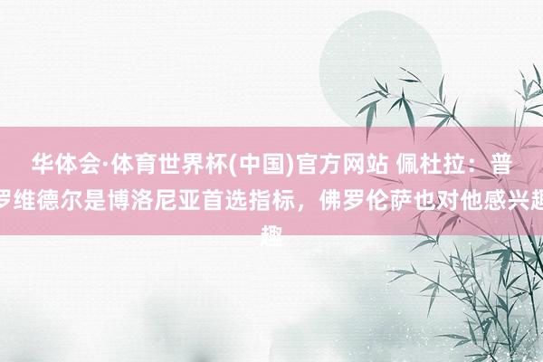 华体会·体育世界杯(中国)官方网站 佩杜拉：普罗维德尔是博洛尼亚首选指标，佛罗伦萨也对他感兴趣