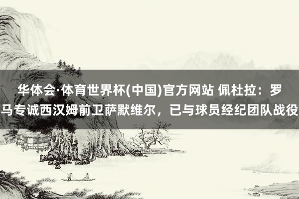 华体会·体育世界杯(中国)官方网站 佩杜拉：罗马专诚西汉姆前卫萨默维尔，已与球员经纪团队战役