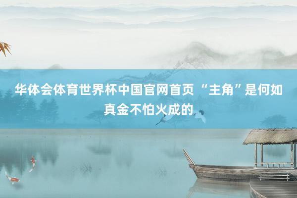 华体会体育世界杯中国官网首页 “主角”是何如真金不怕火成的