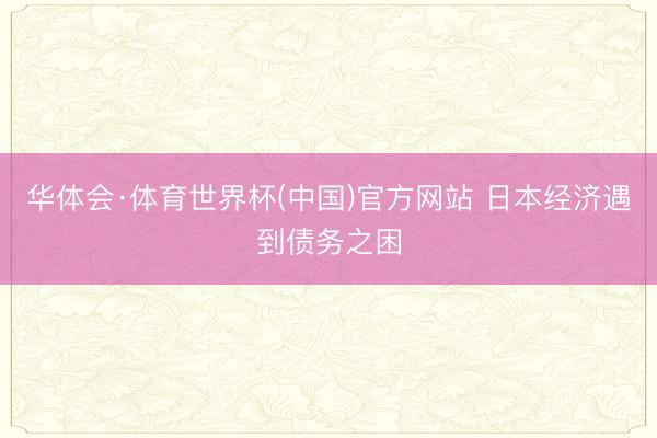 华体会·体育世界杯(中国)官方网站 日本经济遇到债务之困
