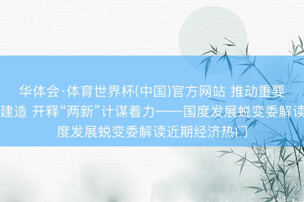 华体会·体育世界杯(中国)官方网站 推动重要基础要领聚积建造 开释“两新”计谋着力——国度发展蜕变委解读近期经济热门